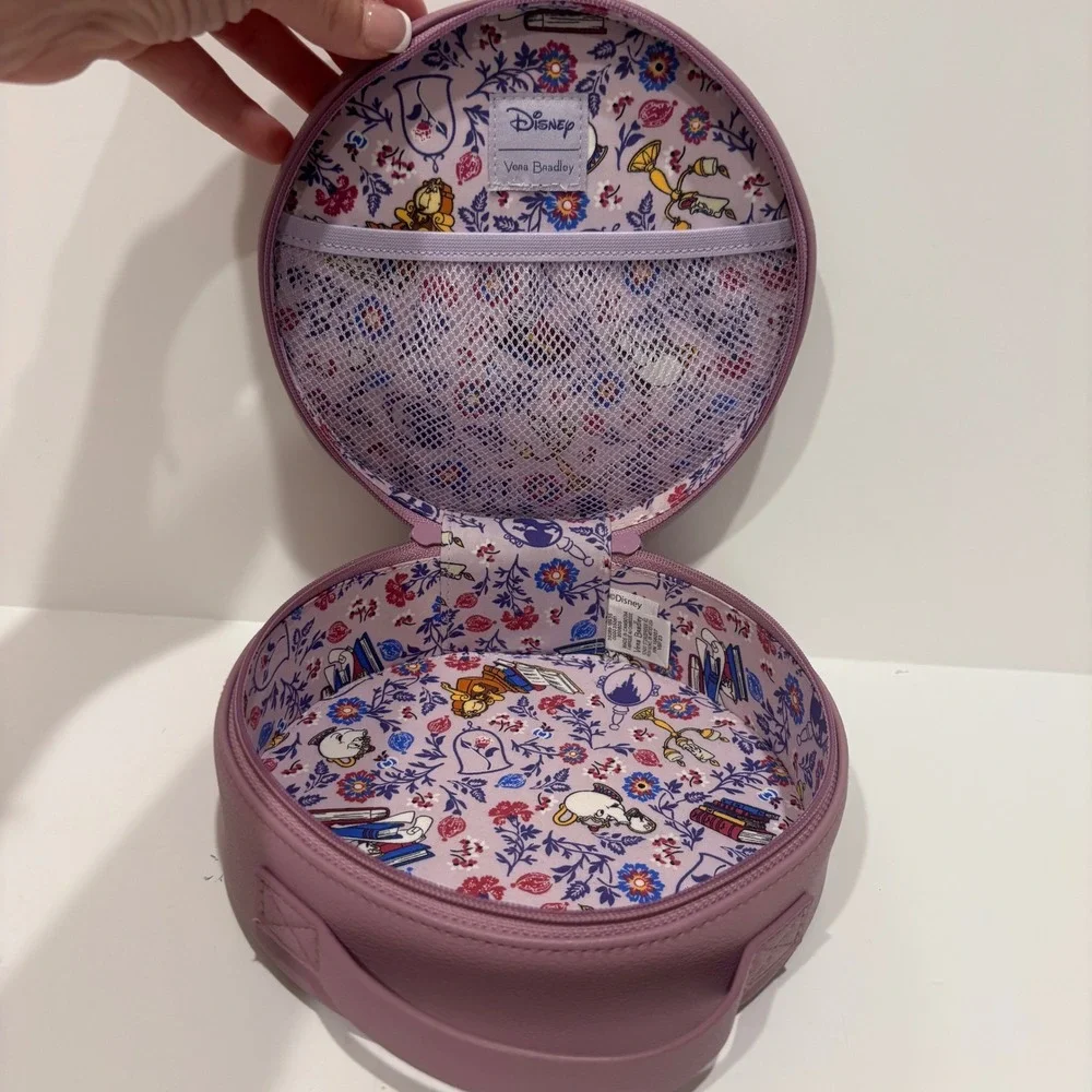 Disney Vera Bradley Beauty and the Beast Mrs Potts Chip Round Cosmetic Case Bag